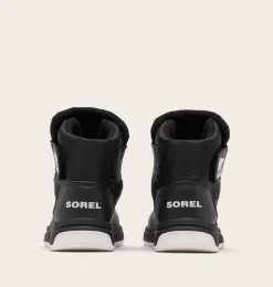 SOREL CHILDREN'S WHITNEY™ III STRAP MID Waterproof Boot Black, Sea Salt Discount
