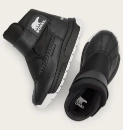 SOREL CHILDREN'S WHITNEY™ III STRAP MID Waterproof Boot Black, Sea Salt Discount