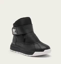 SOREL CHILDREN'S WHITNEY™ III STRAP MID Waterproof Boot Black, Sea Salt Discount