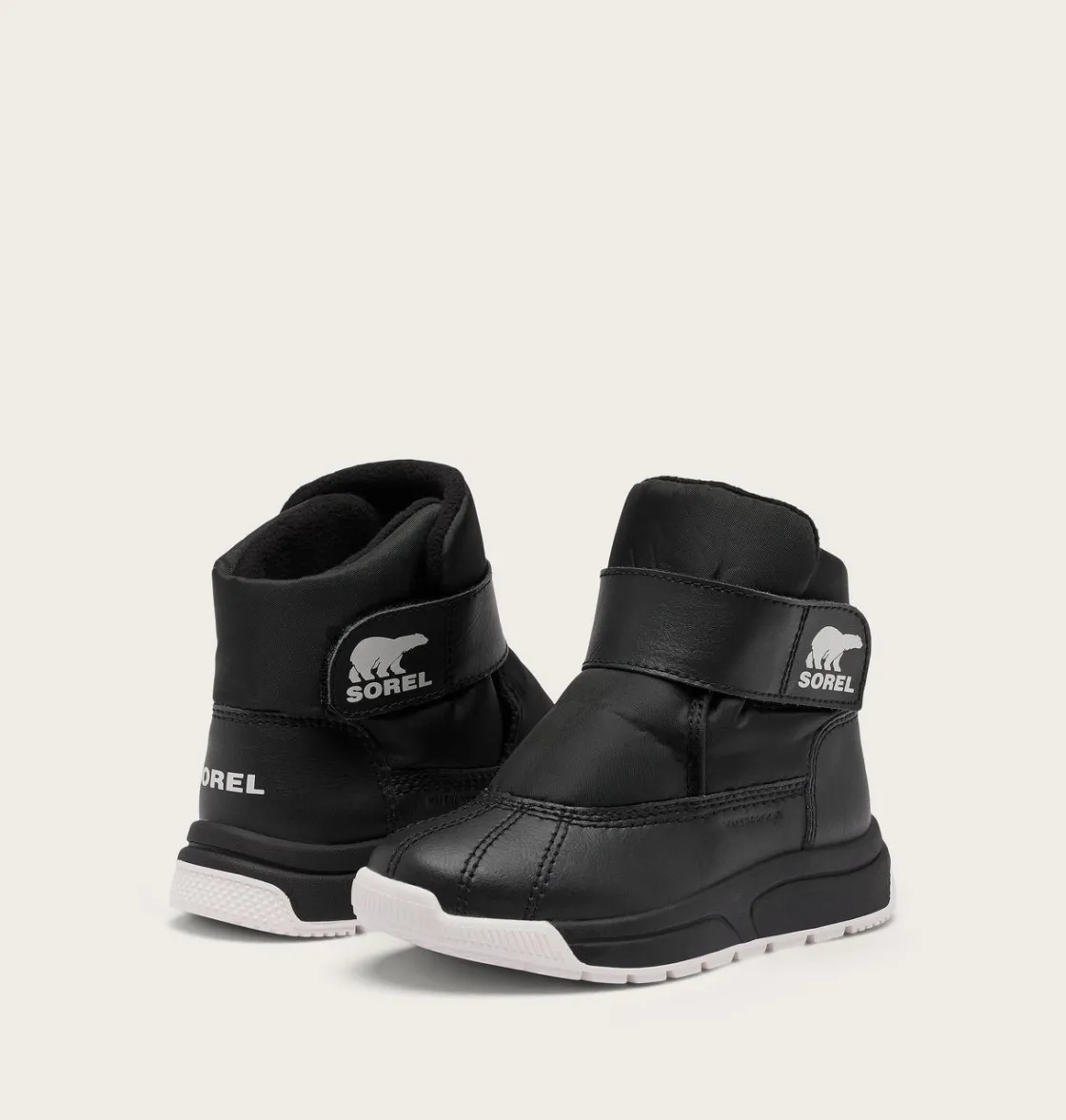SOREL CHILDREN'S WHITNEY™ III STRAP MID Waterproof Boot Black, Sea Salt Discount