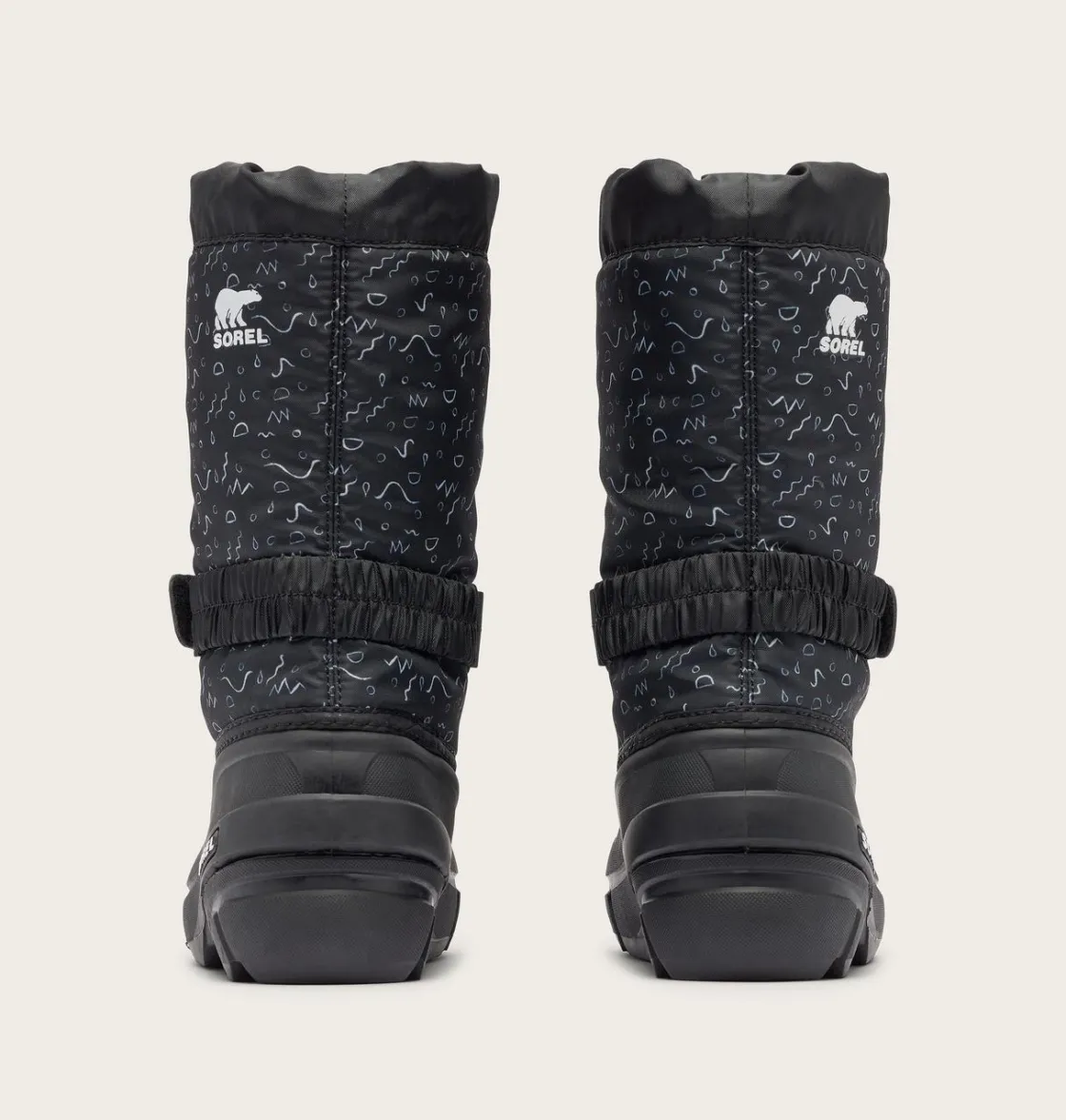 SOREL FLURRY™ Print Children's Boot Black, Sea Salt Best