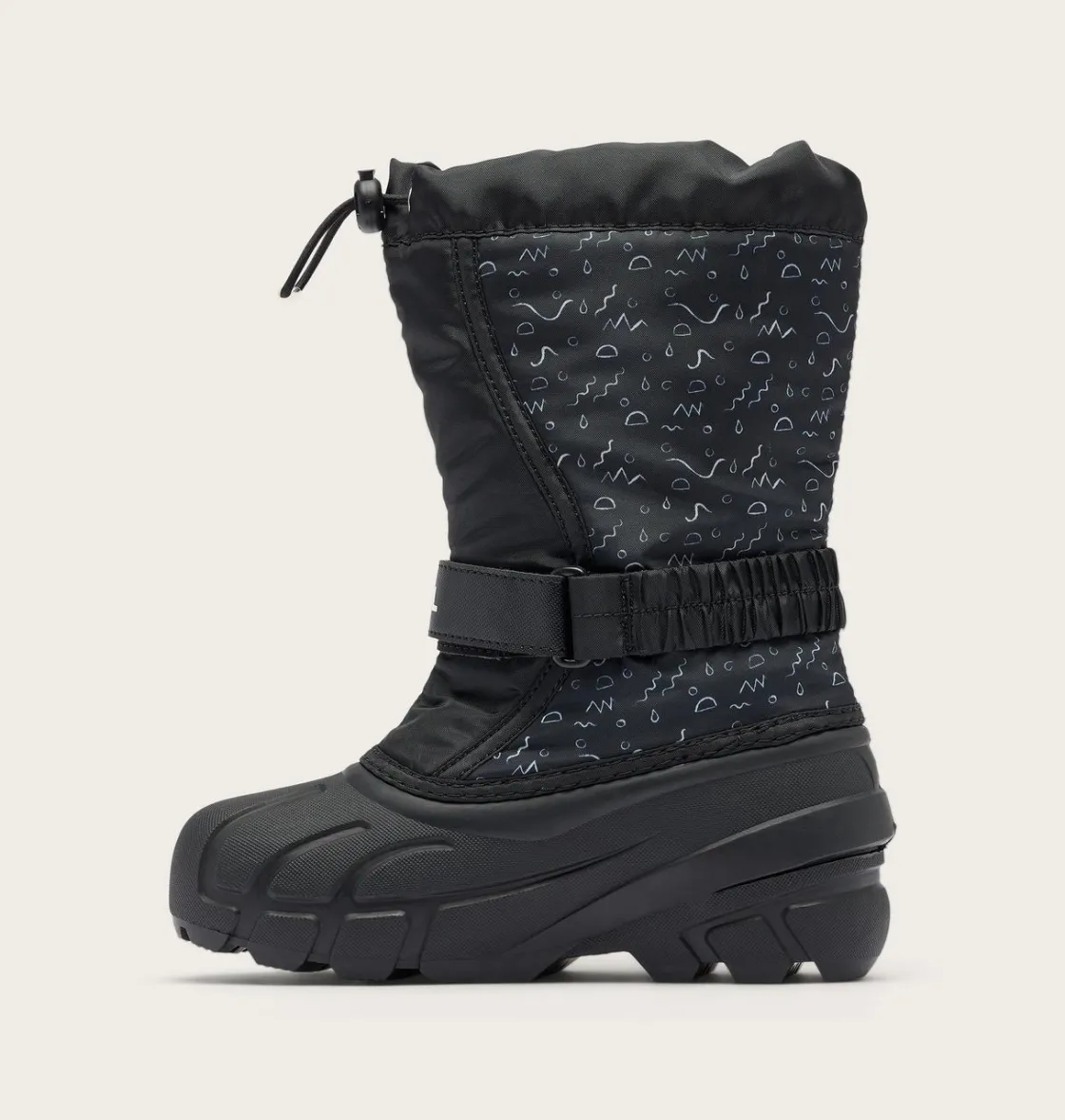 SOREL FLURRY™ Print Children's Boot Black, Sea Salt Best