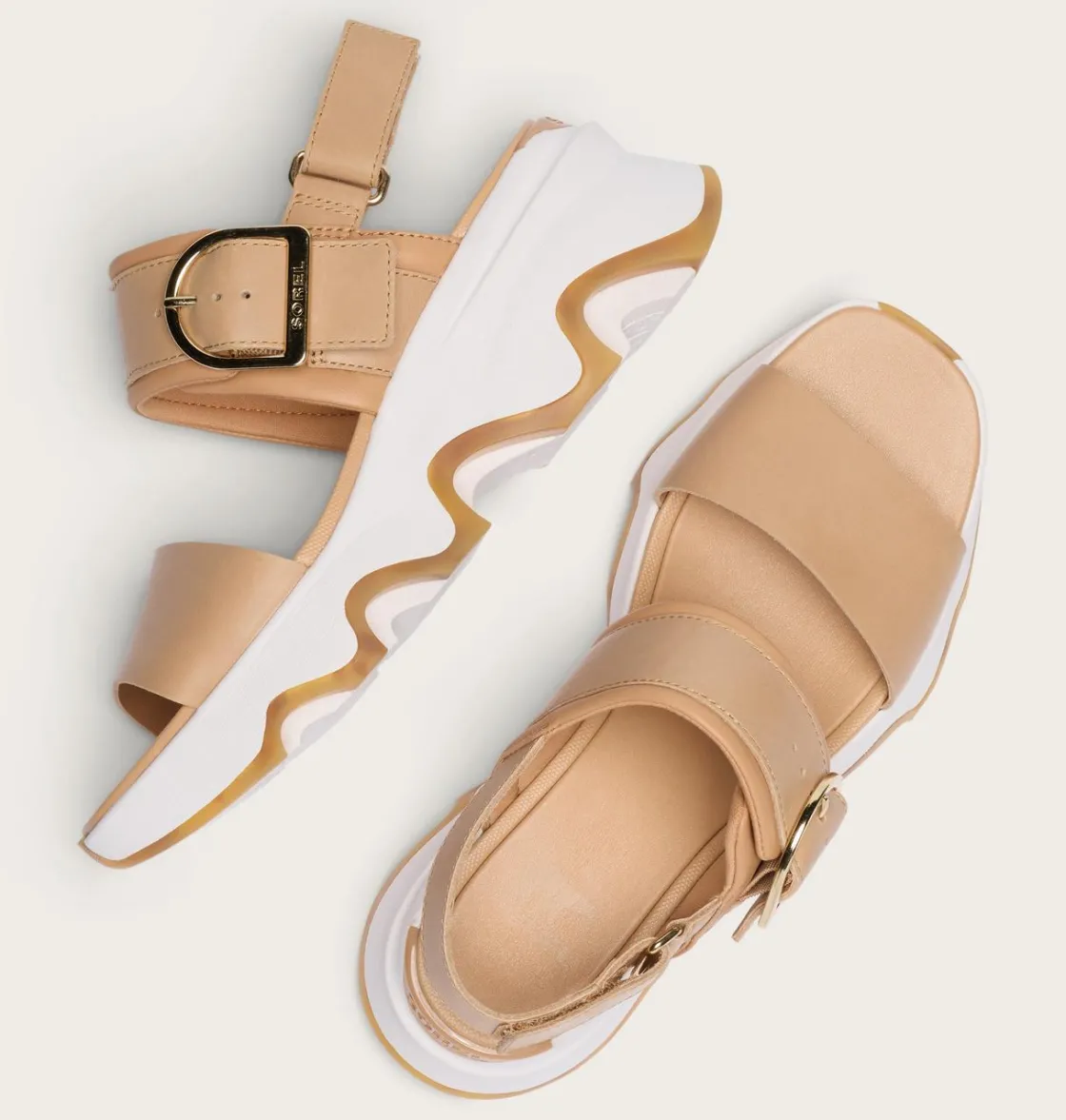 SOREL Kinetic™ Impact Wedge Women's Sandal Honest Beige, Sea Salt Best
