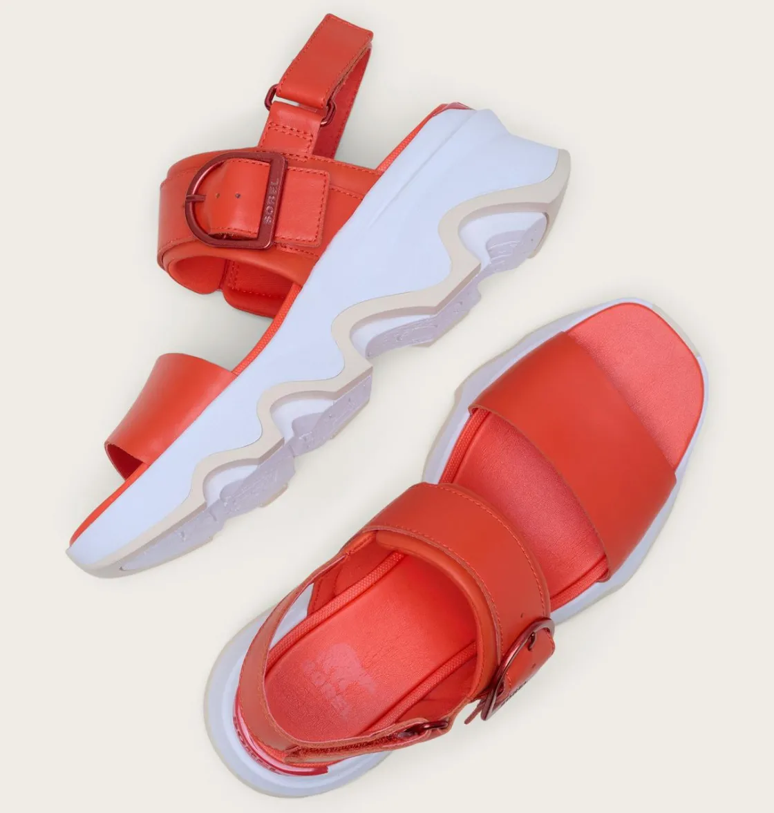 SOREL Kinetic™ Impact Wedge Women's Sandal Crimson Fire, Honey White Clearance