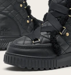 SOREL ONA AVE™ Alpine Lux Waterproof Boot Black, Sea Salt Sale