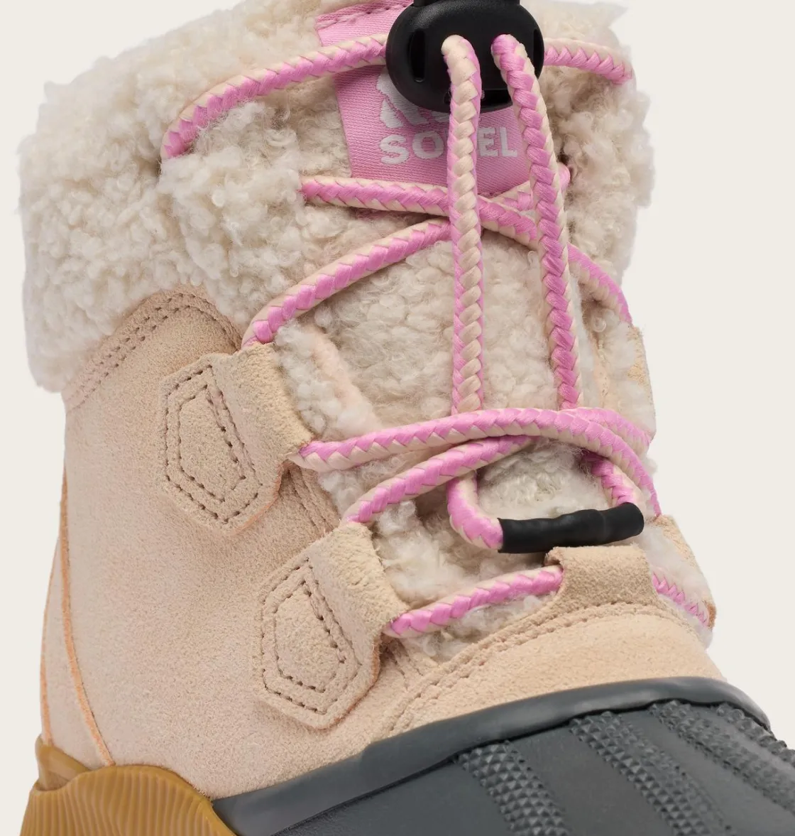SOREL OUT N ABOUT™ IV Chillz Youth Waterproof Boot Pearlescent, Gum 16 New