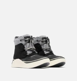 SOREL OUT N ABOUT™ IV Chillz Youth Waterproof Boot Black, Chalk Clearance