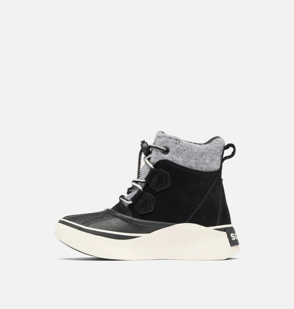 SOREL OUT N ABOUT™ IV Chillz Youth Waterproof Boot Black, Chalk Clearance