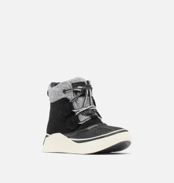 SOREL OUT N ABOUT™ IV Chillz Youth Waterproof Boot Black, Chalk Clearance