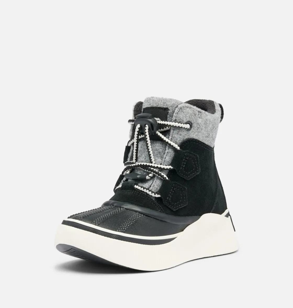 SOREL OUT N ABOUT™ IV Chillz Youth Waterproof Boot Black, Chalk Clearance