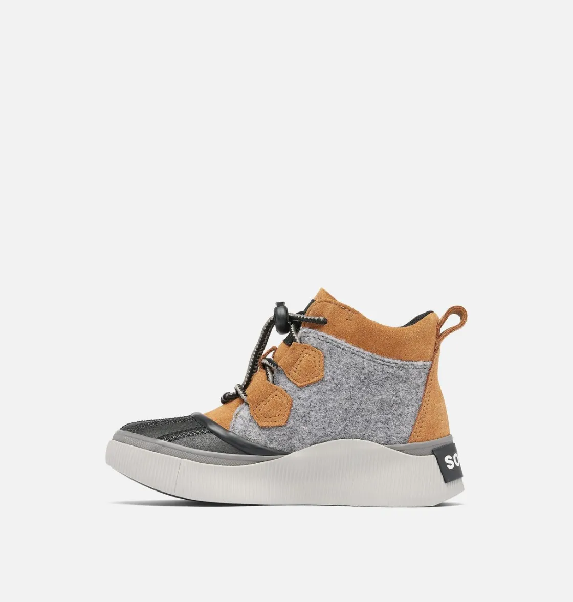 SOREL OUT N ABOUT™ IV Classic Youth Waterproof Boot Taffy, Black Felt Sale