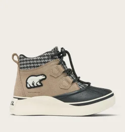 SOREL OUT N ABOUT™ IV Classic Youth Waterproof Boot Omega Taupe, Black Clearance