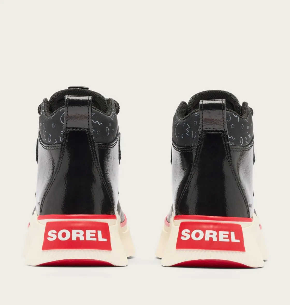 SOREL OUT N ABOUT™ IV Classic Youth Waterproof Boot Black, Bright Red New
