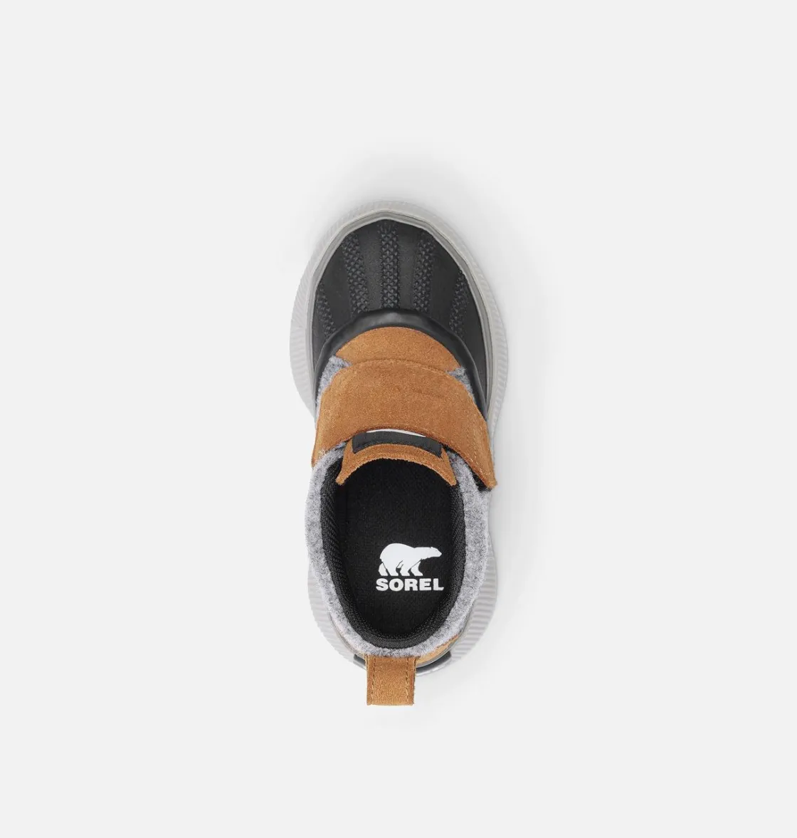 SOREL OUT N ABOUT™ IV STRAP Toddler Waterproof Boot Taffy, Black Felt Best