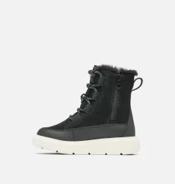 SOREL EXPLORER™ III Lace Children's Waterproof Boot Black, Sea Salt