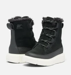 SOREL EXPLORER™ III Lace Children's Waterproof Boot Black, Sea Salt