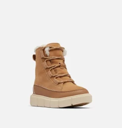 SOREL EXPLORER™ III Lace Children's Waterproof Boot Tawny Buff, Bleached Ceramic Outlet