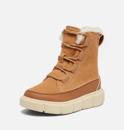 SOREL EXPLORER™ III Lace Children's Waterproof Boot Tawny Buff, Bleached Ceramic Outlet