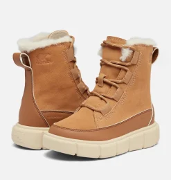 SOREL EXPLORER™ III Lace Children's Waterproof Boot Tawny Buff, Bleached Ceramic Outlet