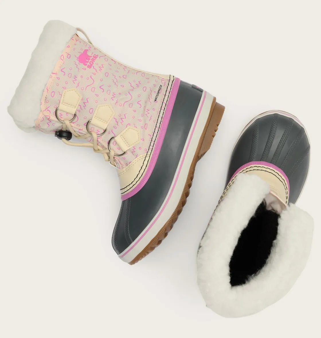 SOREL YOOT PAC™ Nylon Children's Waterproof Boot Honey White, Orchid Sale