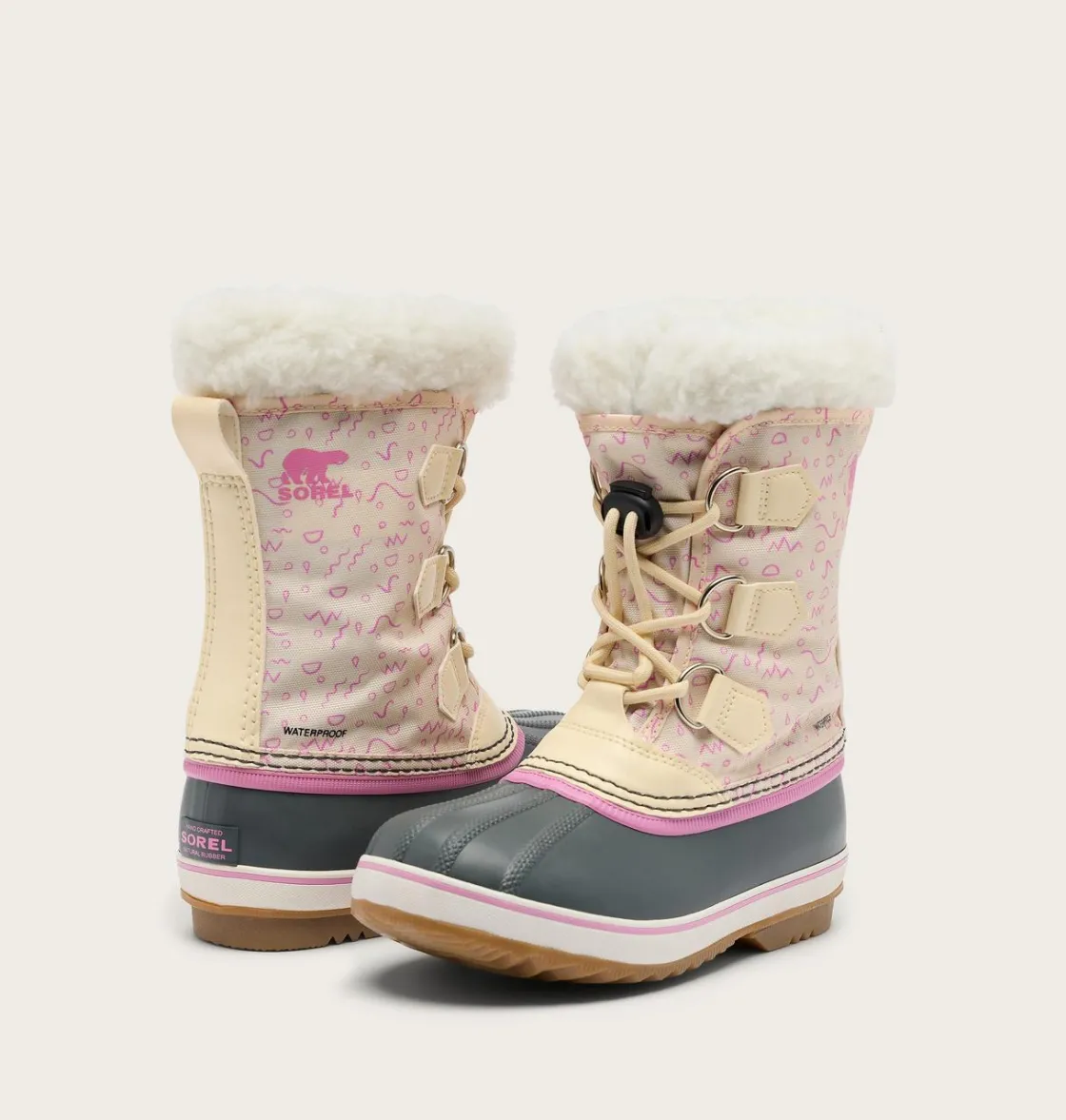 SOREL YOOT PAC™ Nylon Children's Waterproof Boot Honey White, Orchid Sale