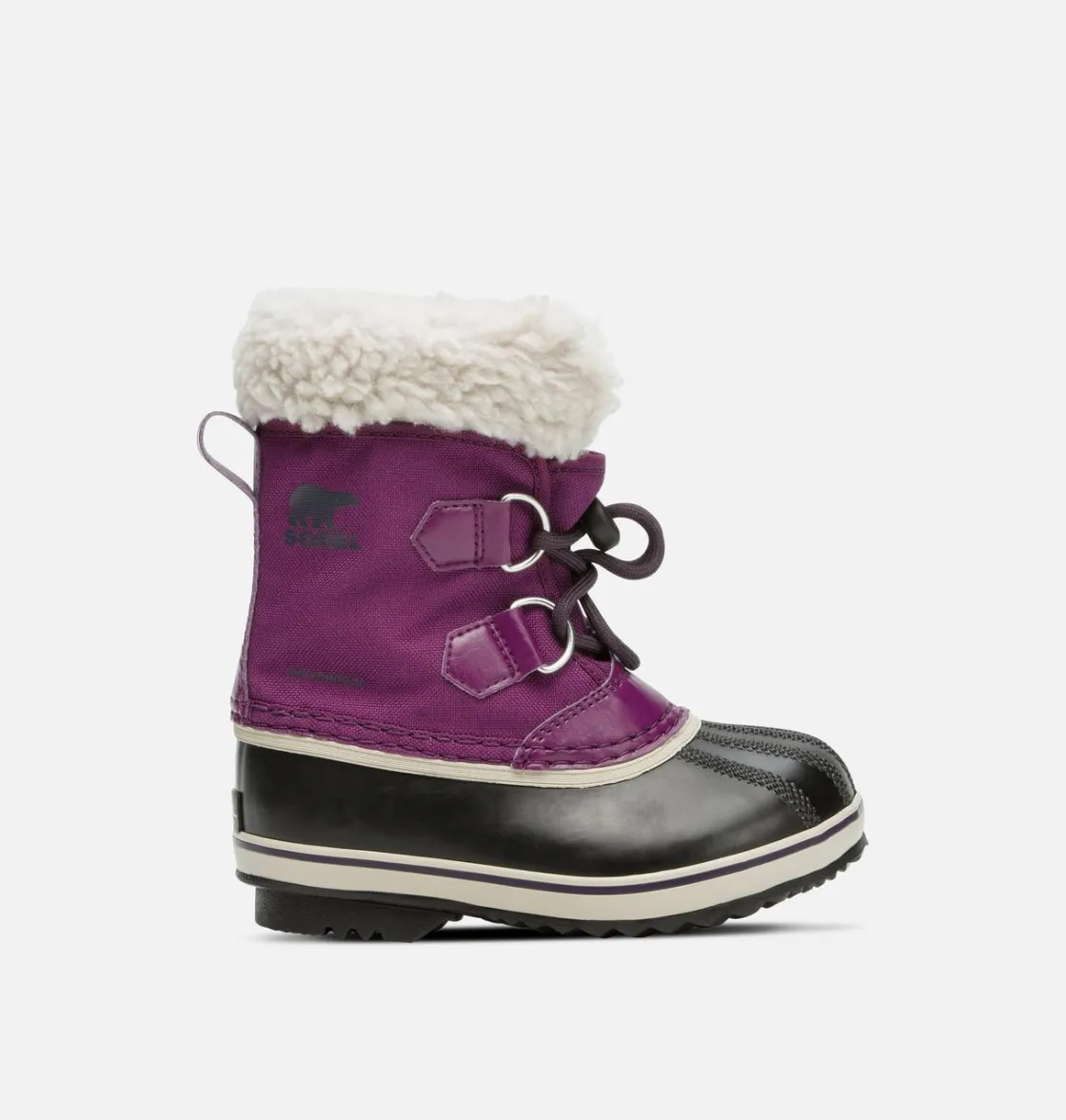SOREL YOOT PAC™ Nylon Children's Waterproof Boot Wild Iris, Dark Plum New