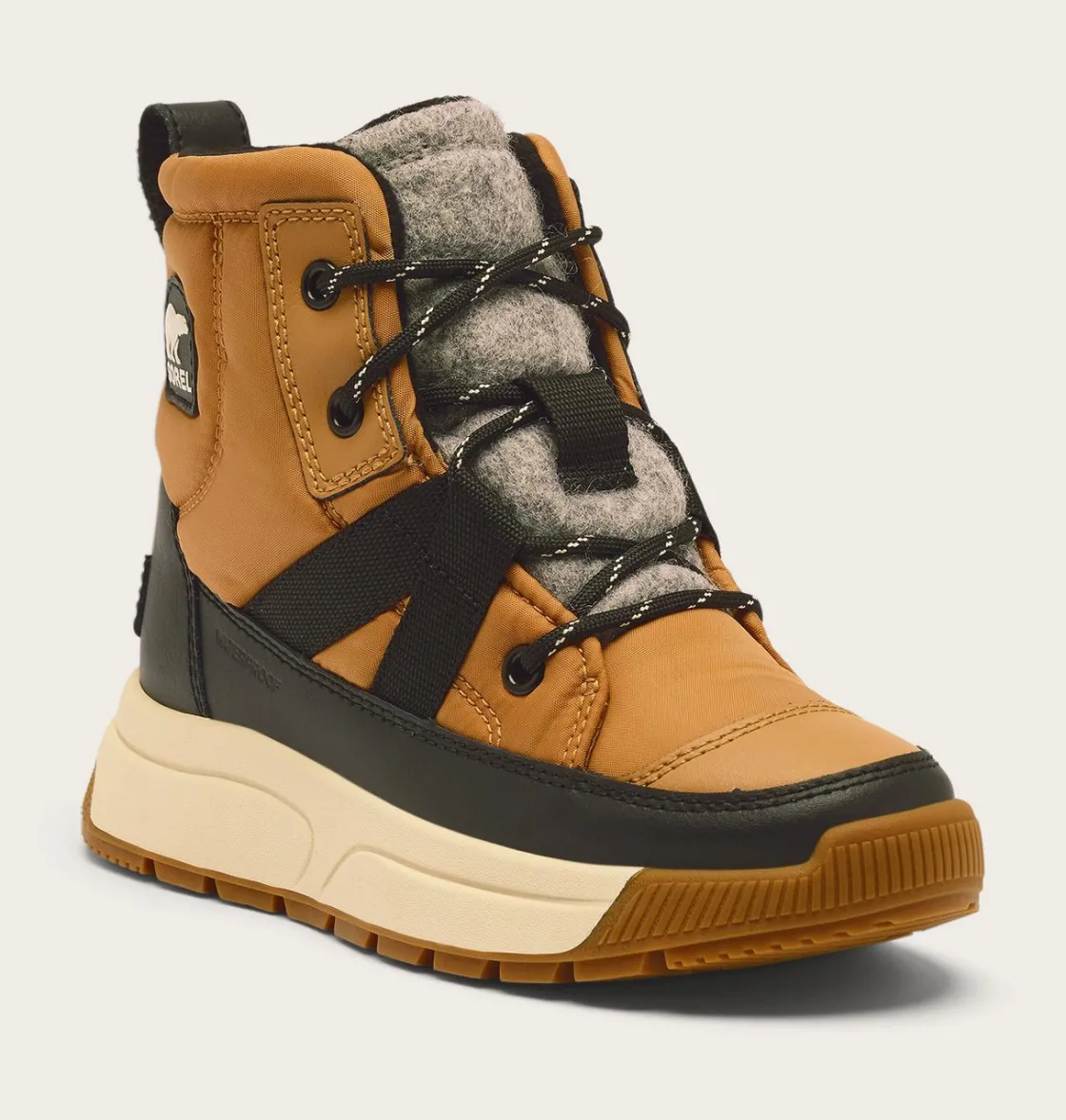 SOREL YOUTH WHITNEY™ III MID WP Tawny Buff, Black Clearance