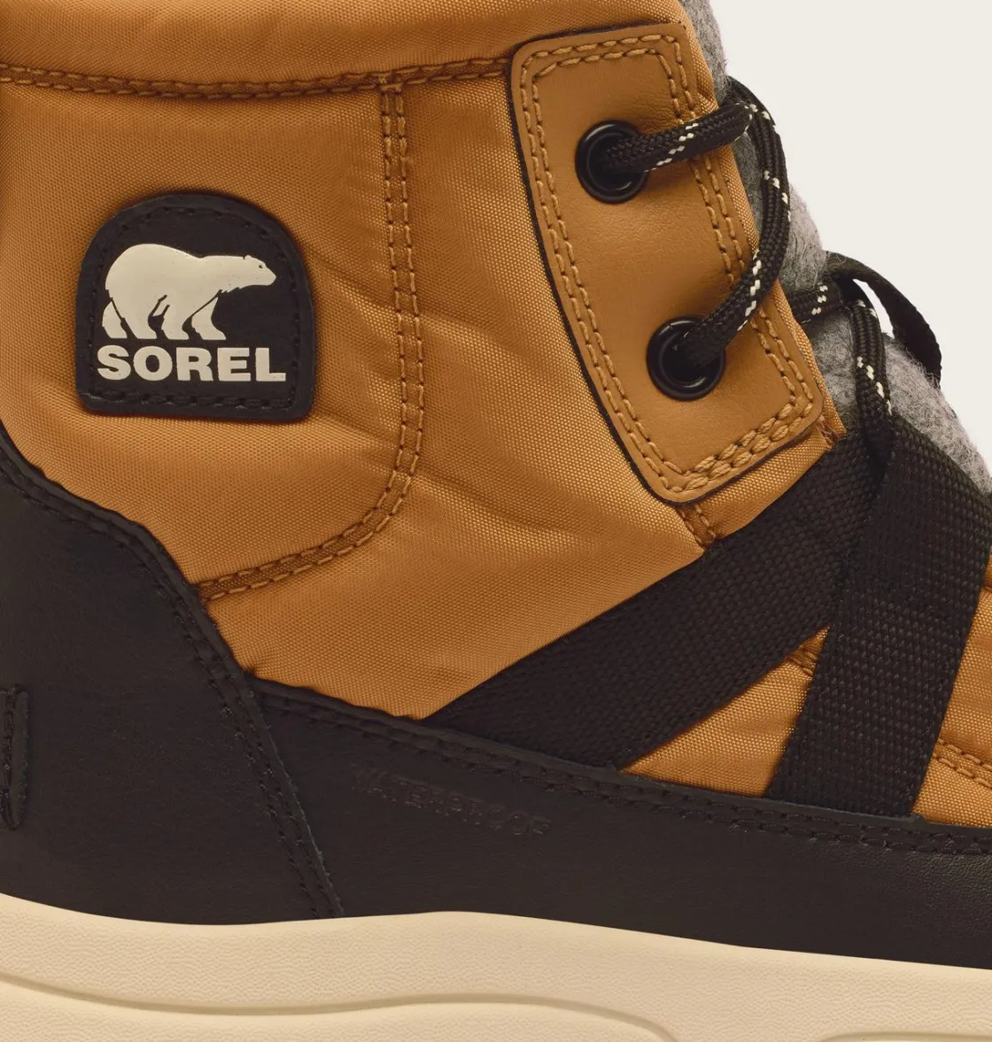 SOREL YOUTH WHITNEY™ III MID WP Tawny Buff, Black Clearance